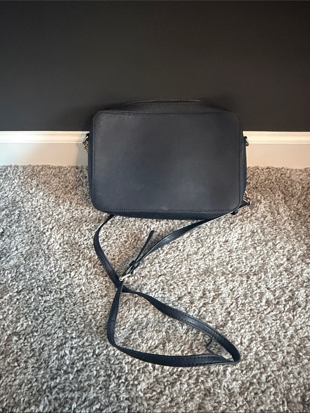 Michael Kors Black Leather Crossbody with Gold Logo - Picture 4 of 5